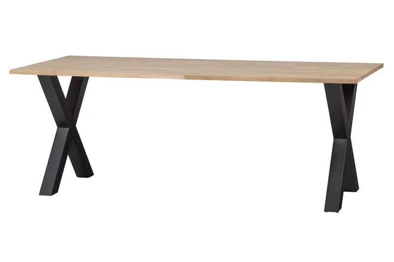 Tablo Matbord X-Formade Ben 200 cm - Ek/Svart - Möbler - Bord & matgrupper - Matbord & köksbord