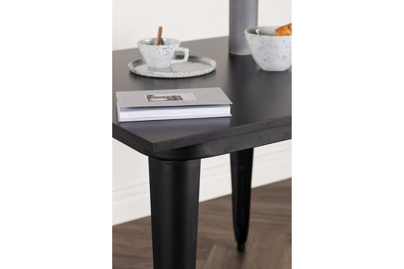 Tempe Litet Kvadratiskt Matbord 80 cm med Metallutseende - Svart - Möbler - Bord & matgrupper - Matbord & köksbord