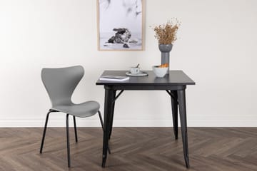 Tempe Litet Kvadratiskt Matbord 80 cm med Metallutseende - Svart - Möbler - Bord & matgrupper - Matbord & köksbord