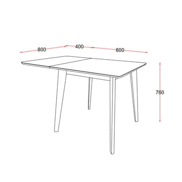 Matbord Roxby 80/120x80x76 cm - Vit - Möbler - Bord & matgrupper - Matbord & köksbord