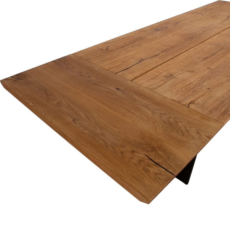 Matbord Teron 220x100x75 cm - Ek/svart - Möbler - Bord & matgrupper - Matbord & köksbord