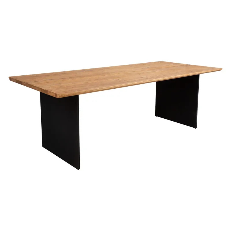 Matbord Teron 220x100x75 cm - Ek/svart - Möbler - Bord & matgrupper - Matbord & köksbord