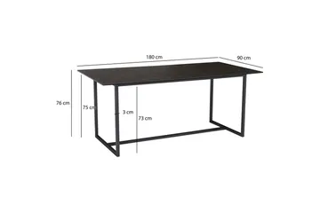 Matbord Wohnling Keramik Klassisk Medar Bas Metallram Svart, marmor svart - Svart, marmor svart - Möbler - Bord & matgrupper - Matbord & köksbord