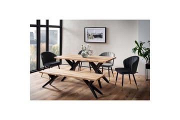 Matbord Wohnling massivt trä industriell loft snedställda metallbensram 200x100 cm - 200x100 cm - Möbler - Bord & matgrupper - Matbord & köksbord
