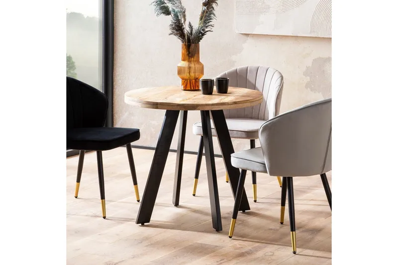 Matbord Wohnling rund massivt trä, modern lantlig stil 80 cm - 80 cm - Möbler - Bord & matgrupper - Matbord & köksbord