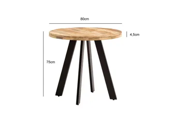 Matbord Wohnling rund massivt trä, modern lantlig stil 80 cm - 80 cm - Möbler - Bord & matgrupper - Matbord & köksbord