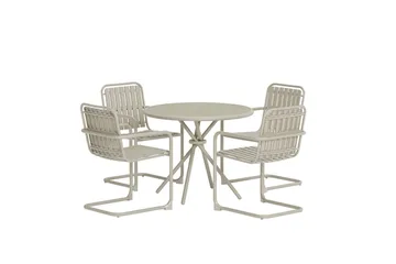 Matgrupp Chios 90 cm med 4 Stolar Utomhus - Beige - Möbler - Bord & matgrupper - Matgrupper