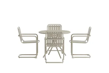 Matgrupp Chios 90 cm med 4 Stolar Utomhus - Beige - Möbler - Bord & matgrupper - Matgrupper