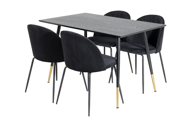 Balisa Matgrupp 120 cm inkl 4 Foyos Stolar, Svart