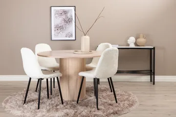 Biana Matgrupp 100 cm Rund inkl 4 Pontus Stolar - Beige/Vit/Svart - Möbler - Bord & matgrupper - Matgrupper