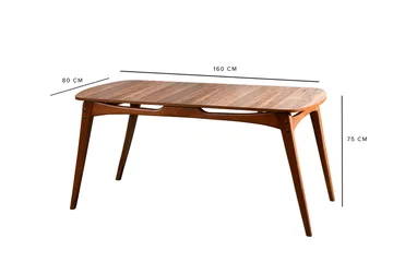 Charbel Matgrupp 160 cm med 4 matstolar - Valnöt/Antracit - Möbler - Bord & matgrupper - Matgrupper
