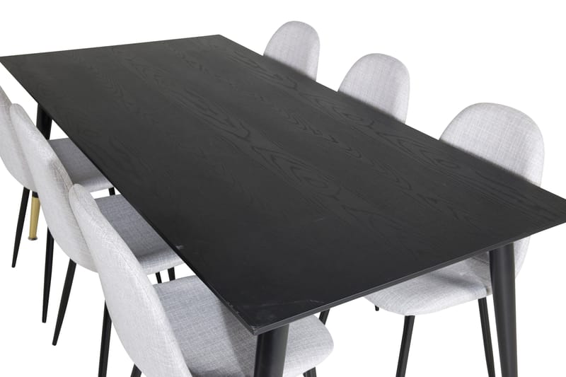 Daicy Matgrupp 180 cm inkl 6 Ypas Stolar - Svart/Mässing/Grå - Möbler - Bord & matgrupper - Matgrupper