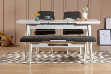 Idehult Matgrupp 4 delar 75 cm - Vit/Antracit - Möbler - Bord & matgrupper - Matgrupper