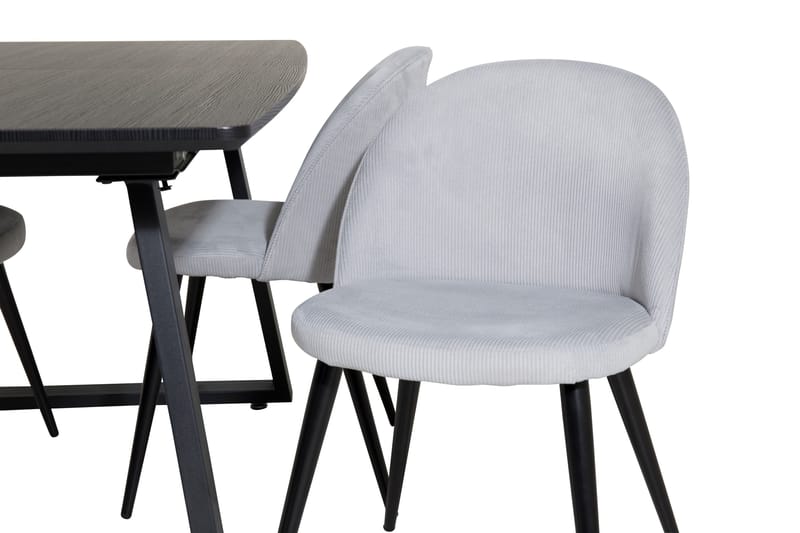 Inca Matgrupp Förlängningsbar 160 cm Rektangulär med 4 Velvet stolar - Möbler - Bord & matgrupper - Matgrupper