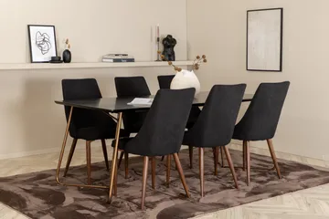 Pipi Matgrupp 190 cm inkl 6 Campomar Stolar - Svart/Koppar/Brun - Möbler - Bord & matgrupper - Matgrupper