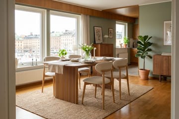Richeto Matgrupp 180 cm Ek med 4 Molly Matstolar - Ek/Beige - Möbler - Bord & matgrupper - Matgrupper