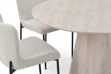 Siena Matgrupp runt 110 cm Vitlaserad med 4 Elsie Matstolar - Vitlaserad/Vit - Möbler - Bord & matgrupper - Matgrupper