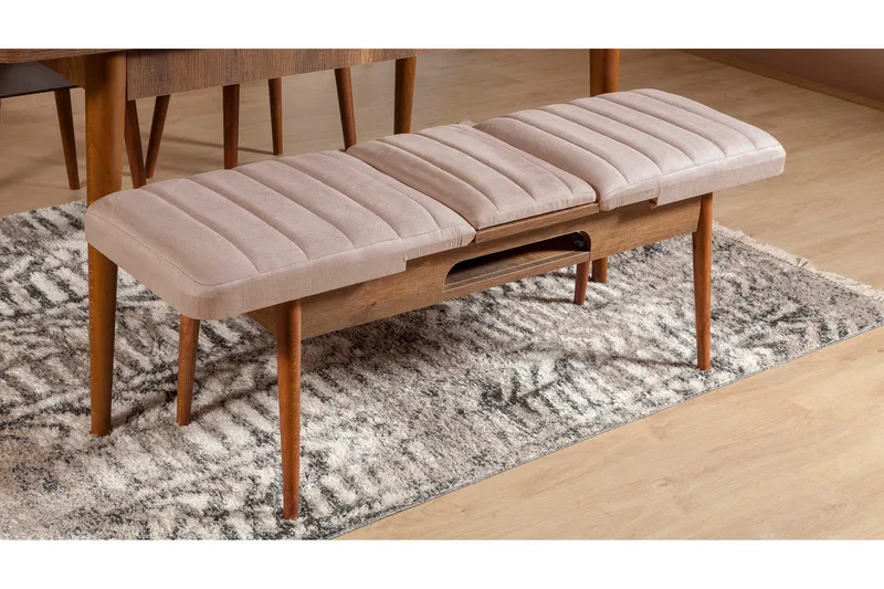 Valsot Förlängningsbar Matgrupp 129 cm - Vit/Grå - Möbler - Bord & matgrupper - Matgrupper