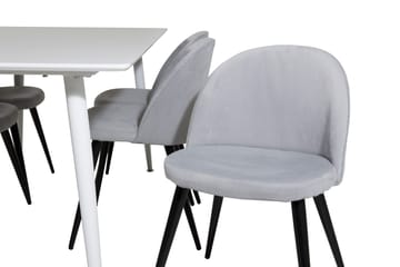 Ypas Matgrupp 180 cm inkl 6 Valeri Stolar - Vit/Grå - Möbler - Bord & matgrupper - Matgrupper
