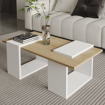 Matris Soffbord 90x37x46,6 cm - Vit och Sapphire Oak - Möbler - Bord & matgrupper - Soffbord