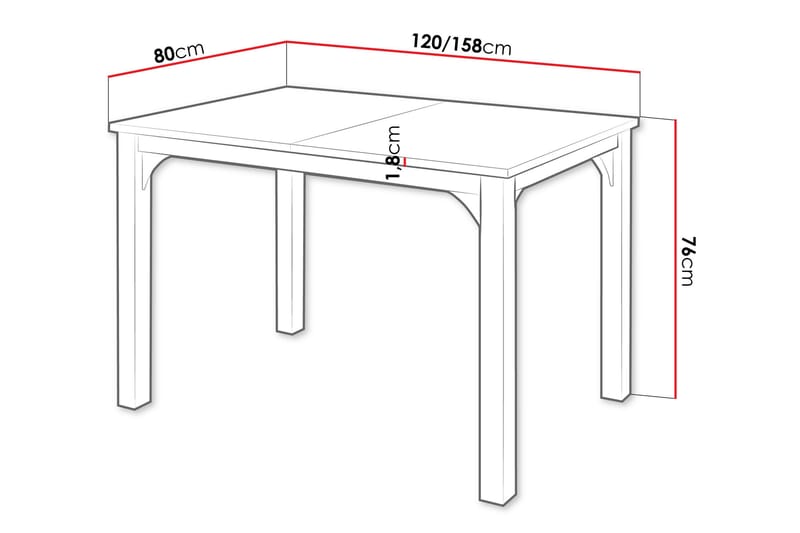 Millport Matbord 158 cm - Svart/Vit - Möbler - Bord & matgrupper - Matbord & köksbord