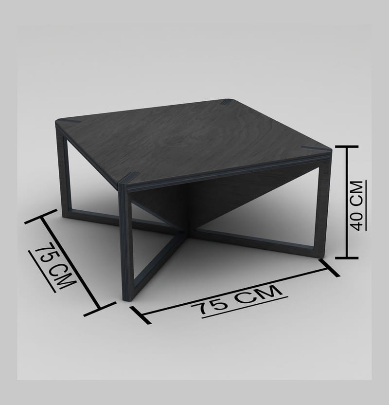 Mirona 75 cm Rektangulärt Soffbord i Björk - Svart - Möbler - Bord & matgrupper - Soffbord