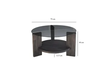Mumondo Soffbord 75 cm Svart/Mörkbrun - Hanah Home - Möbler - Bord & matgrupper - Soffbord