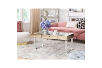 Nesle Rektangulärt Soffbord med Lådor 110 cm i Glas - Spegelsilver - Möbler - Bord & matgrupper - Soffbord