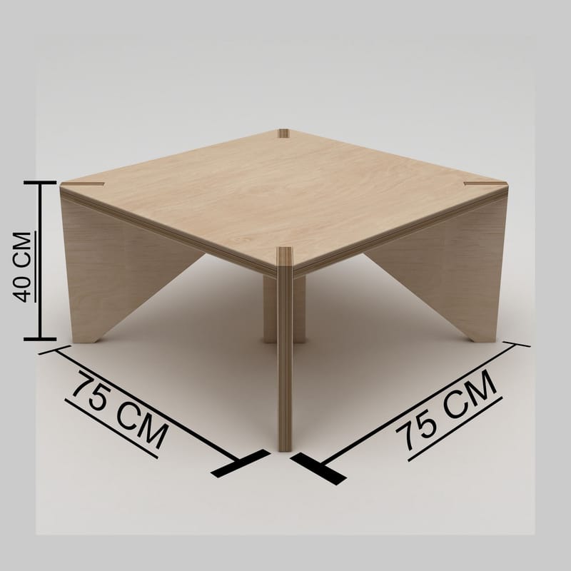Nirena Litet Kvadratiskt Soffbord 75 cm i Björk - Beige - Möbler - Bord & matgrupper - Soffbord