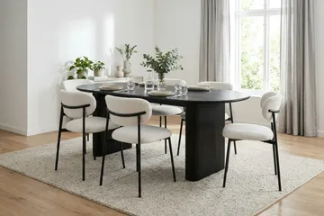 Noira Matbord 220x100 cm Fanér - Svart - Möbler - Bord & matgrupper - Matbord & köksbord