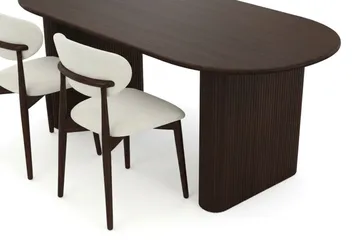 Noira Matgrupp rektangulärt 180 cm Rökt Ek med 6 Molly Matstolar - Rökt ek - Möbler - Bord & matgrupper - Matgrupper