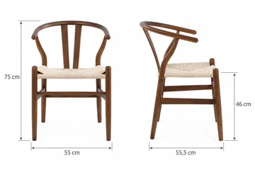 Noira Rektangulär Matgrupp 220 cm – Matbord med 6 Dastoori Matstolar i Trä med Valnötsutseende - Brun - Möbler - Bord & matgrupper - Matgrupper