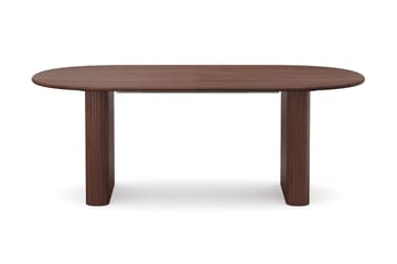 Noira Rektangulär Utdragbar Matgrupp 220-320 cm – Matbord med 6 Filip Matstolar i Trä med Valnötsutseende - Brun - Möbler - Bord & matgrupper - Matgrupper
