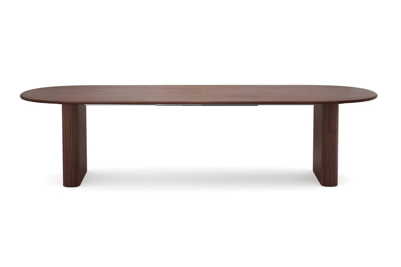 Noira Rektangulär Utdragbar Matgrupp 220-320 cm – Matbord med 6 Filip Matstolar i Trä med Valnötsutseende - Brun - Möbler - Bord & matgrupper - Matgrupper