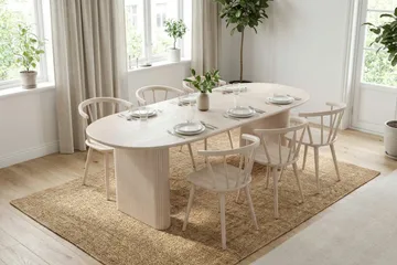 Noira Stort Matbord 220x100 cm med Trä- och Vitlaserad Ek-utseende - Vitlaserad ek - Möbler - Bord & matgrupper - Matbord & köksbord