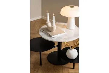 Northmere Utdragbart Runt Soffbord 60 cm i Sten med Svängbara Sidoskivor - Vit - Möbler - Bord & matgrupper - Soffbord