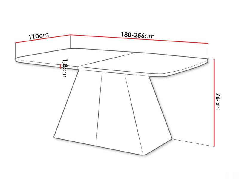 Novaj Matbord förlängningsbart 180-256 cm - beige, vit - Möbler - Bord & matgrupper - Matbord & köksbord