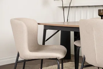 Ochovi Matgrupp  140 cm Rektangulär med 4 Manjetor stolar - Mörkgrå - Möbler - Bord & matgrupper - Matgrupper