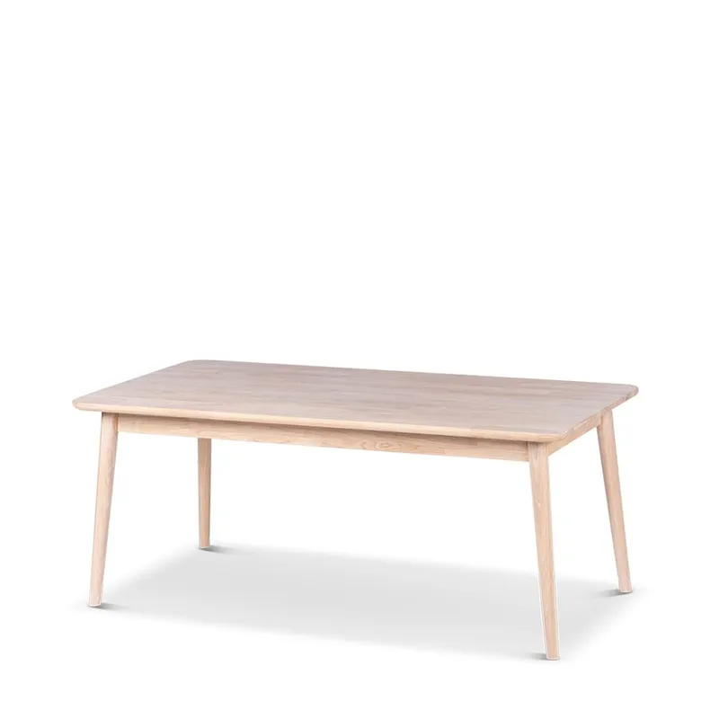 Orust 120 cm Rektangulärt Soffbord i Massivt Trä med Koniska Ben, Beige