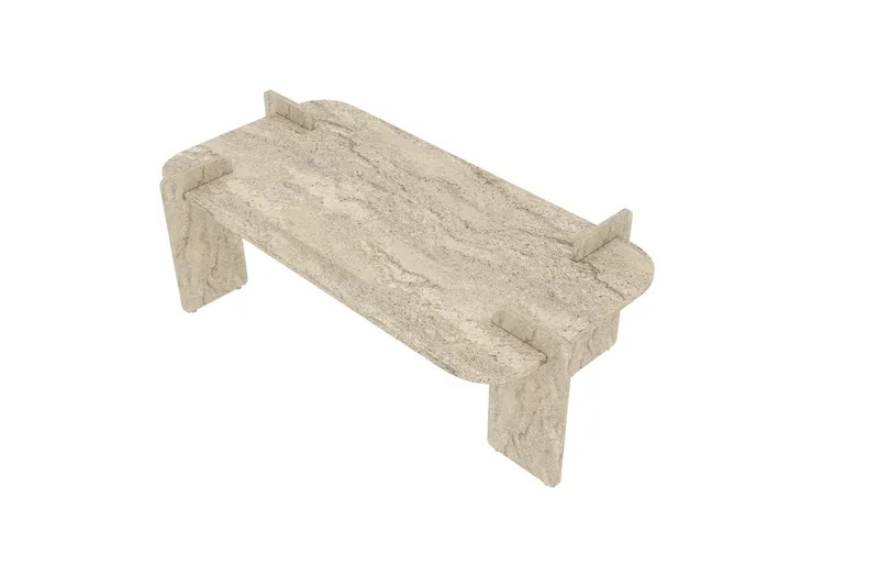 Osmiric Soffbord 120 cm Rektangulär, Travertin