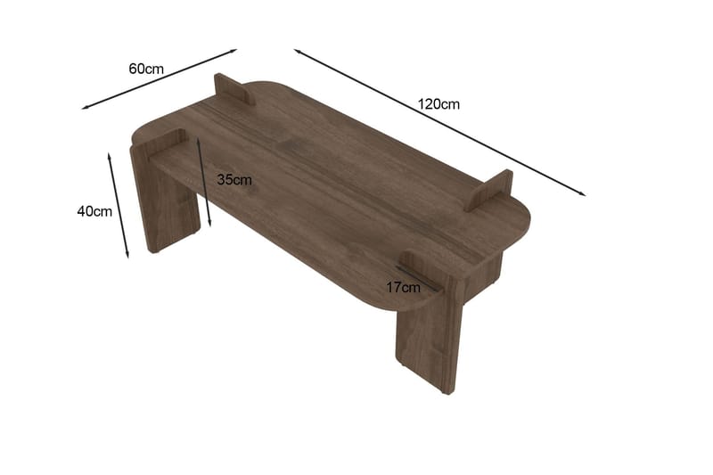 Osmiric Soffbord 120 cm Rektangulär - Valnöt - Möbler - Bord & matgrupper - Soffbord