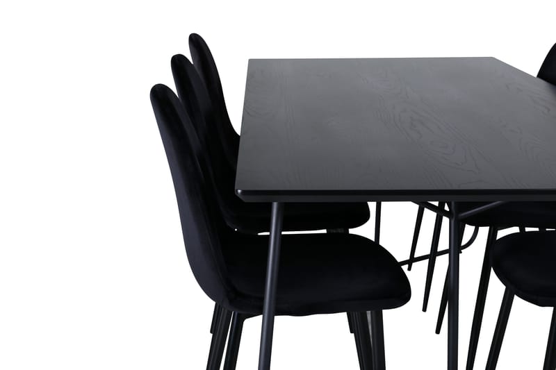 Petra Matgrupp 190 cm Rektangulär med 6 Polar stolar - Svart - Möbler - Bord & matgrupper - Matgrupper