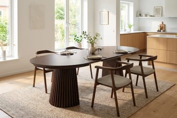 Peyra Förlängningsbart runt 120-220 cm Rökt Ek med 4 Jolie Matstolar - Rökt ek - Möbler - Bord & matgrupper - Matgrupper