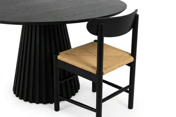 Peyra Matgrupp runt 110 cm Svart med 4 Malte Matstolar - Möbler - Bord & matgrupper - Matgrupper