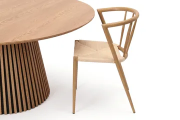 Peyra Matgrupp runt 180 cm Ek med 8 Winston Matstolar - Ek - Möbler - Bord & matgrupper - Matgrupper