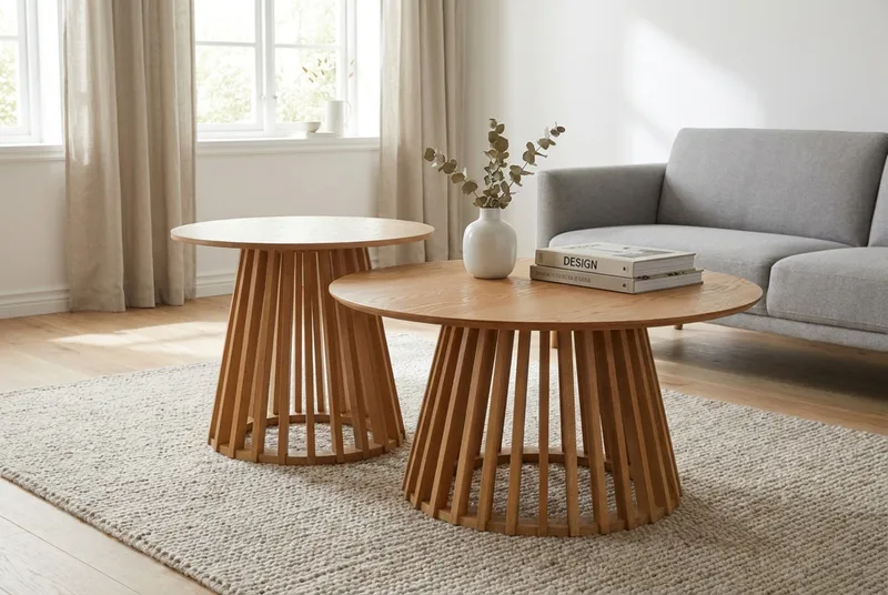 Peyra Soffbord Runt 60 cm Fanér - Ek - Möbler - Bord & matgrupper - Soffbord