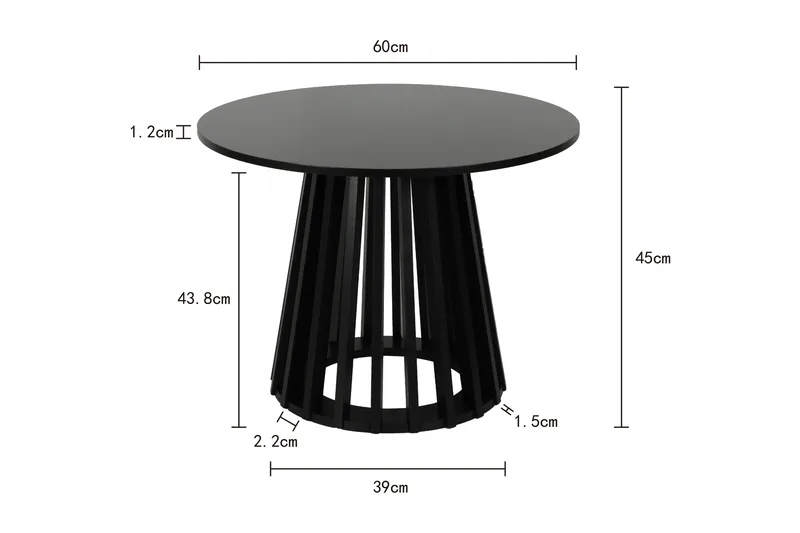 Peyra Soffbord Runt 60 cm Fanér - Svartlaserad ek - Möbler - Bord & matgrupper - Soffbord