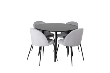 Plaza Matbord 100x100 cm med 4 Wrinkles Matstol - Möbler - Bord & matgrupper - Matgrupper
