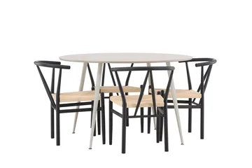 Plaza Matbord 120 cm med 4 Alfons Karmstol - Möbler - Bord & matgrupper - Matgrupper