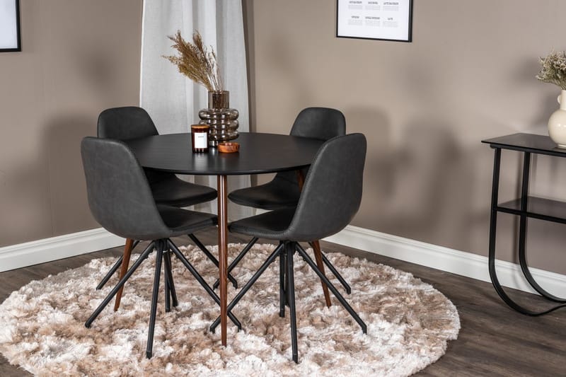 Plaza Matbord Runt med 4 Polar Matstol